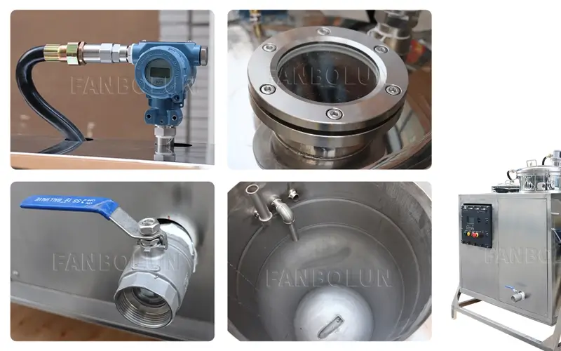Solvent Recovery Technologies Inside view of an industrial solvent recovery unit