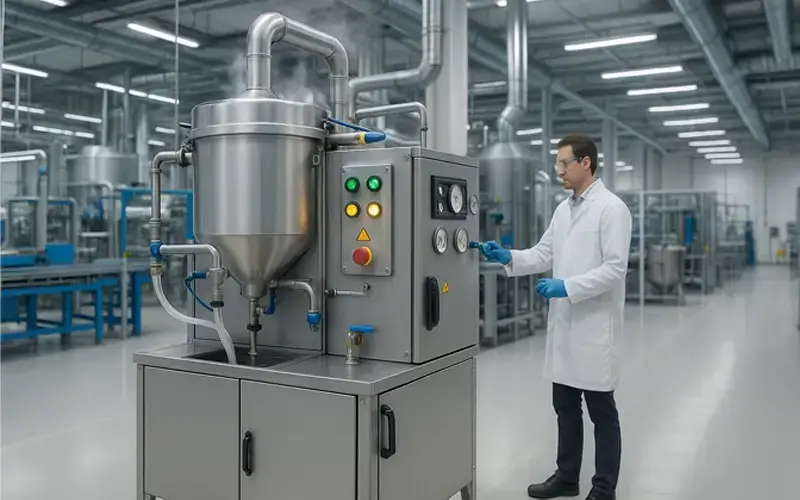 Advanced Solvent Recovery Technology Solvent recovery system in a battery manufacturing plant