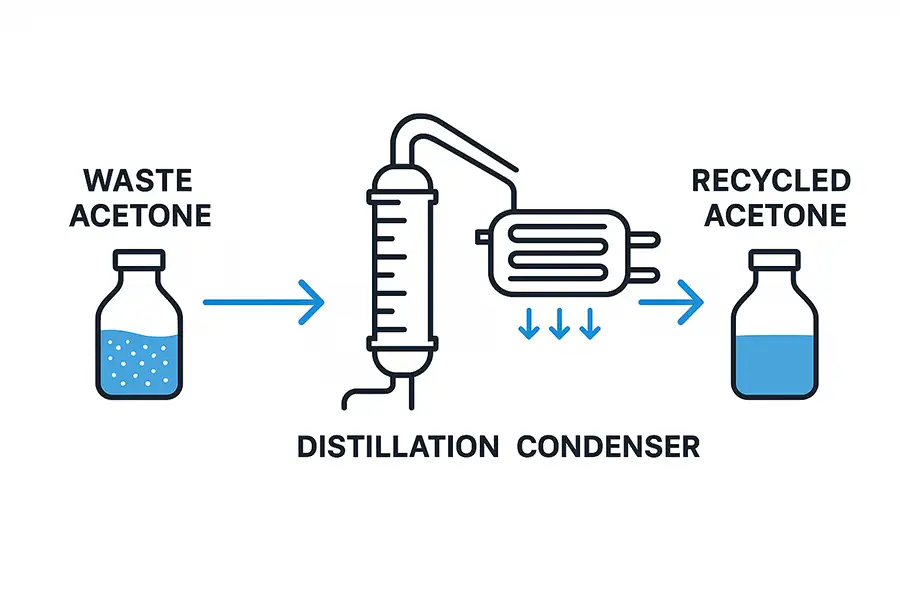 solvent recycling acetone process
