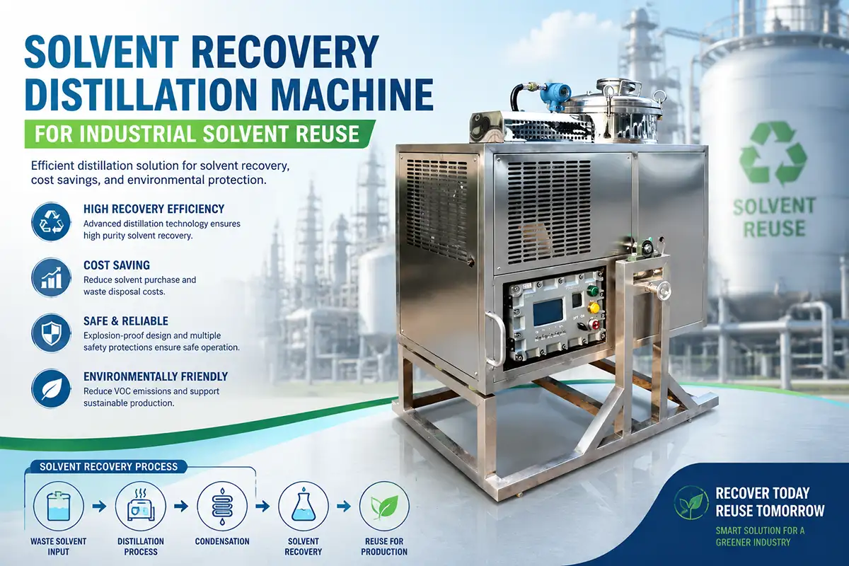 solvent recovery distillation machine for industrial solvent reuse