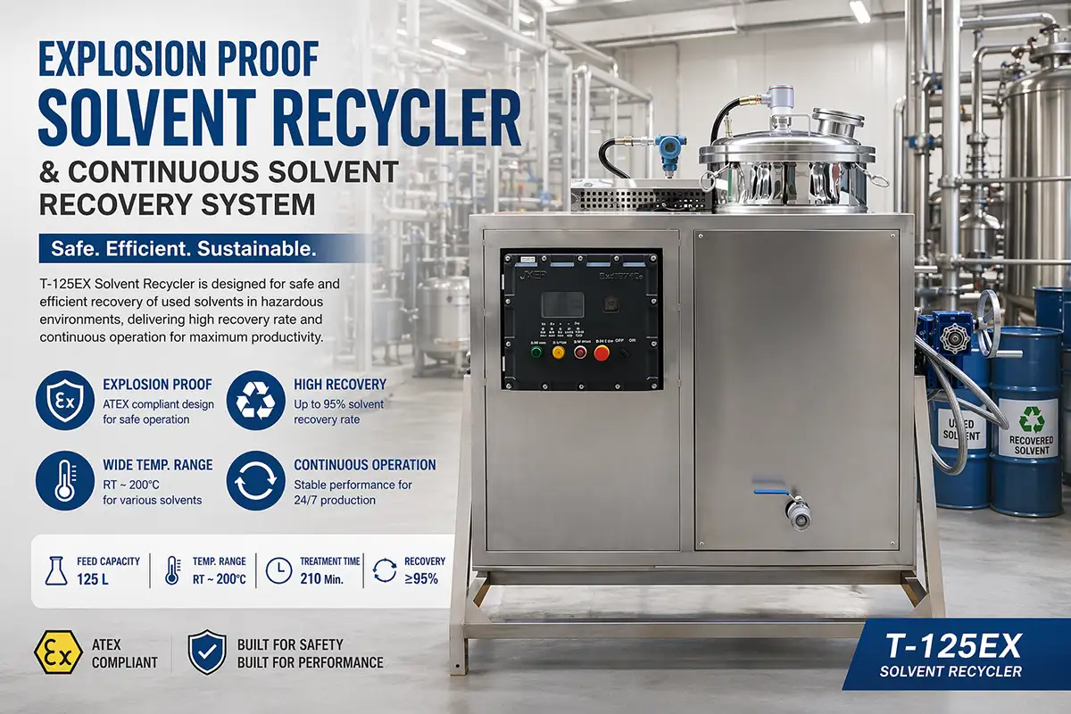 explosion proof solvent recycler and continuous solvent recovery system undefined