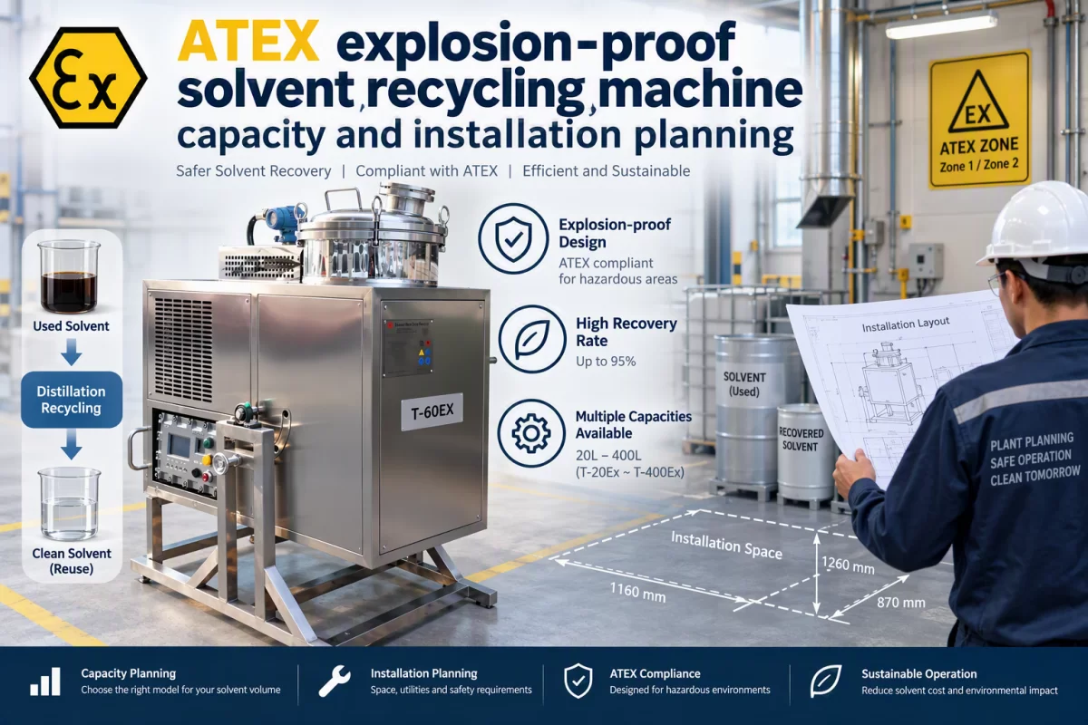 ATEX explosion-proof solvent recycling machine capacity and installation planning