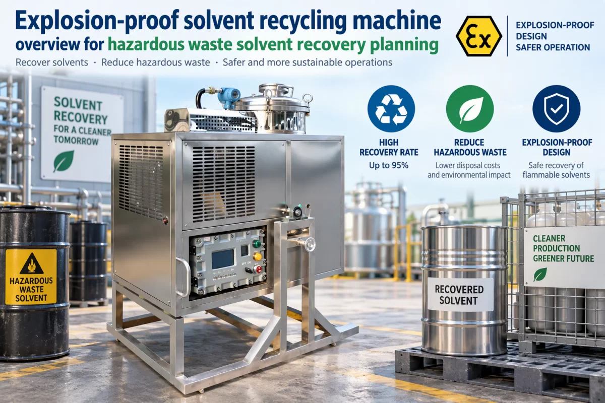Solvent Recovery Machine application overview Explosion-proof solvent recycling machine overview for hazardous waste solvent recovery planning