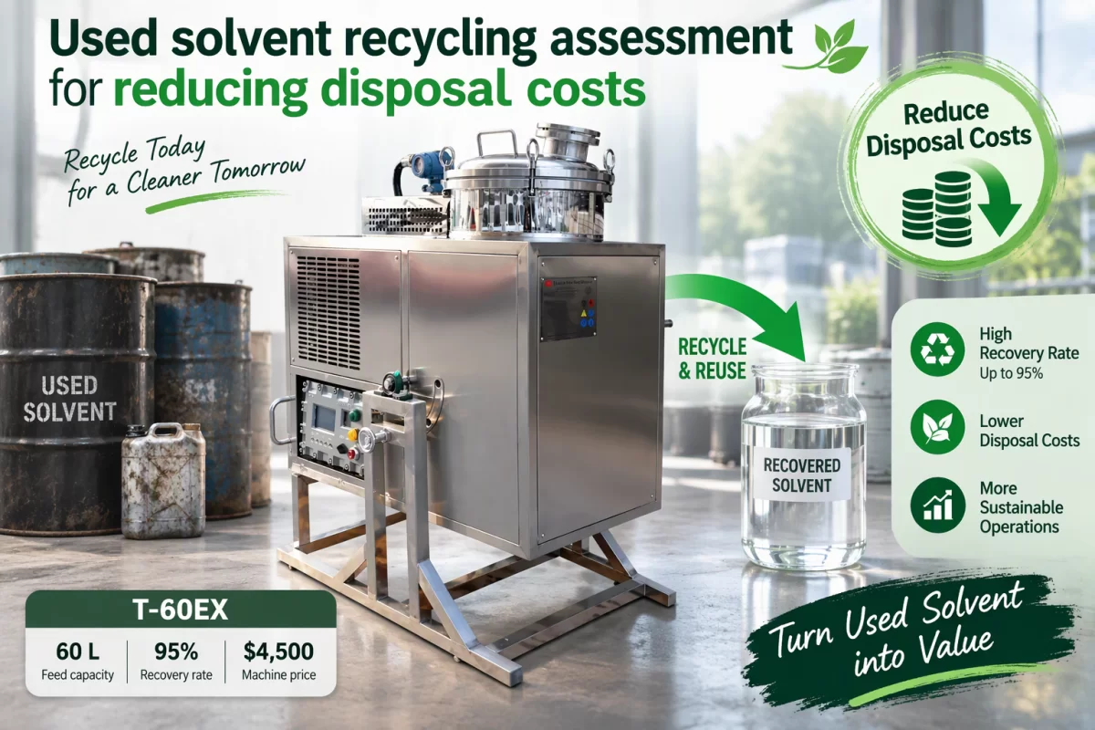 Used solvent recycling assessment for reducing disposal costs